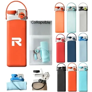 20oz Portable Folding Silicone Water Bottle