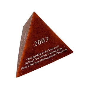 Pulverized granite three sided pyramid shape award