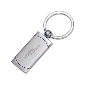 Rectangular Metal Key Chain with Round Design