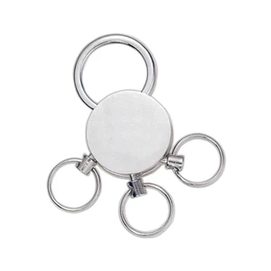 Detachable Three Ring Round Metal Key Chain