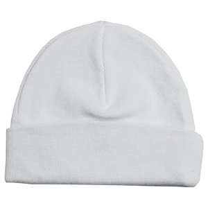Rib Knit White Beanie Cap
