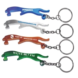 Leopard shape bottle opener keychain
