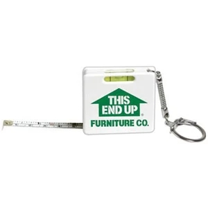 3-ft. Tape measure keychain with level