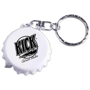 Bottle Cap-Shaped Tape Measure Key Ring