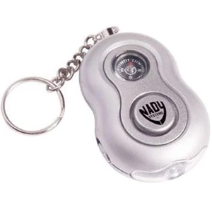 Personal panic alarm with compass and LED light